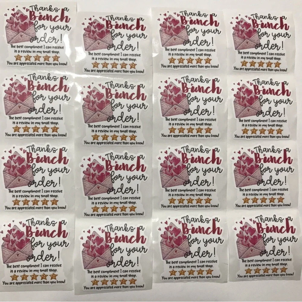 200 thanks a bunch thank you stickers 1.5”